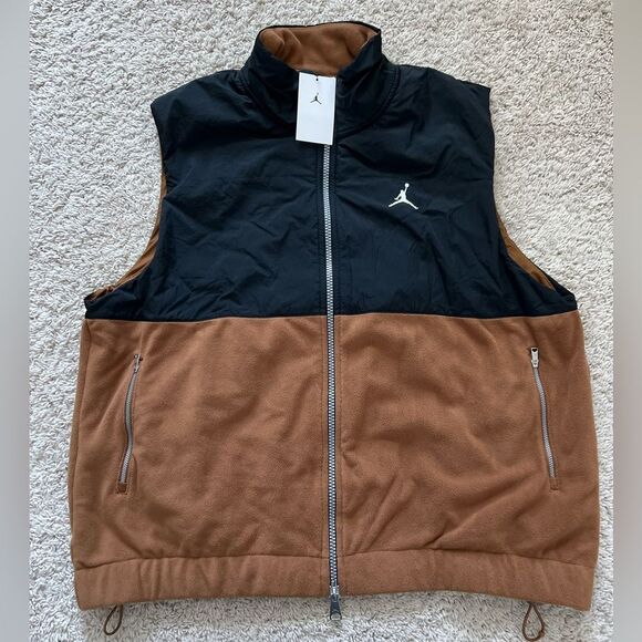 Jordan Essentials Winter Fleece Vest Black Tan - Picture 4 of 8